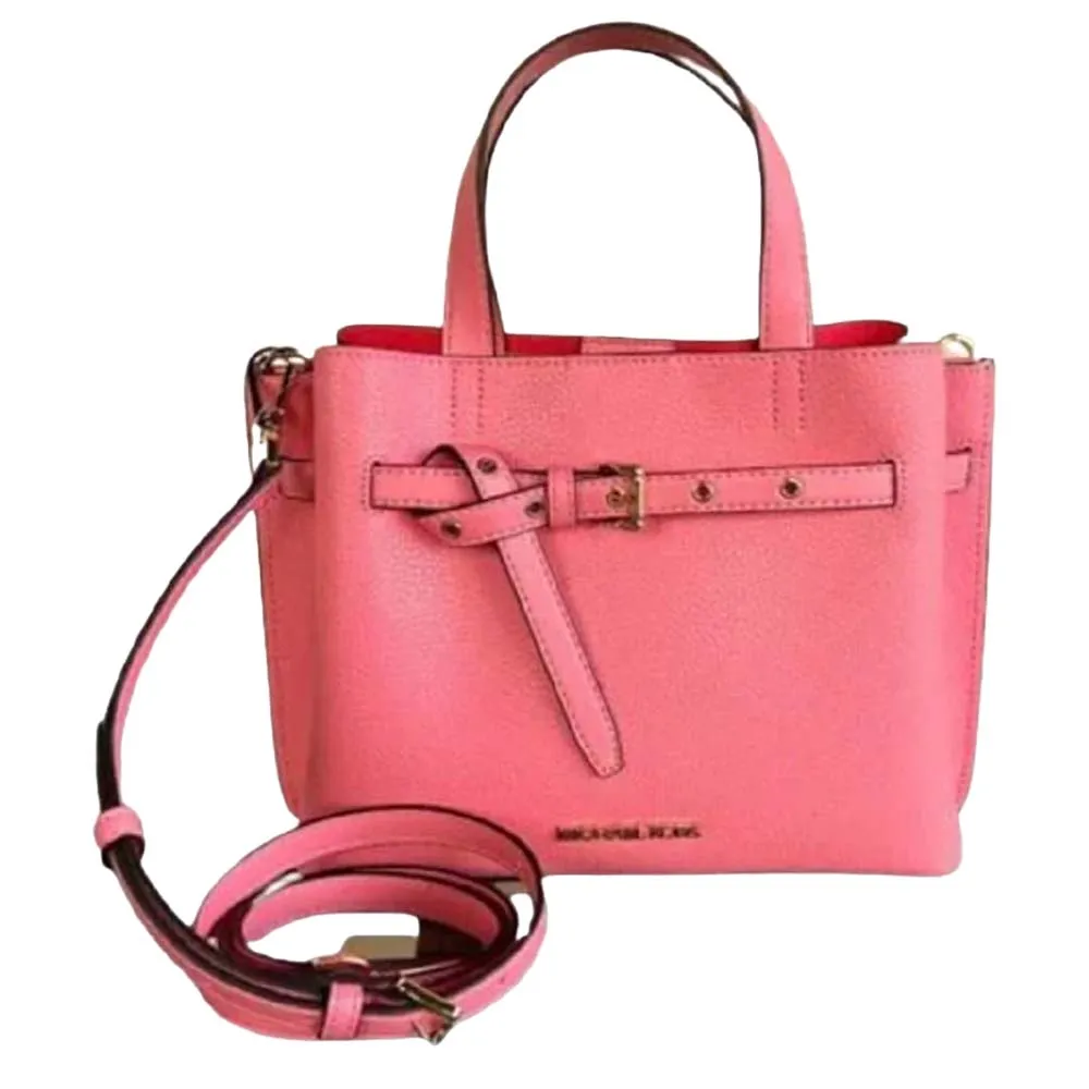 Michael Kors Emilia Ebbled Leather Crossbody Bag, Pink