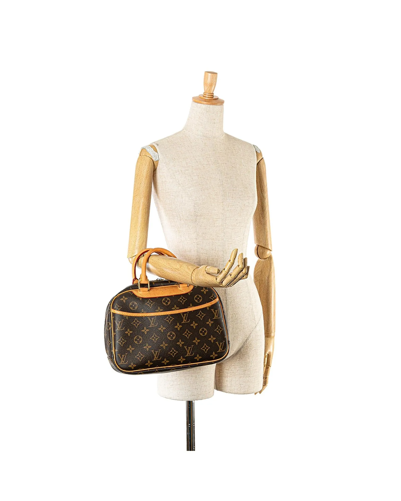 Monogram Canvas Trouville Bag with Vachetta Leather Trim and Rolled Handles