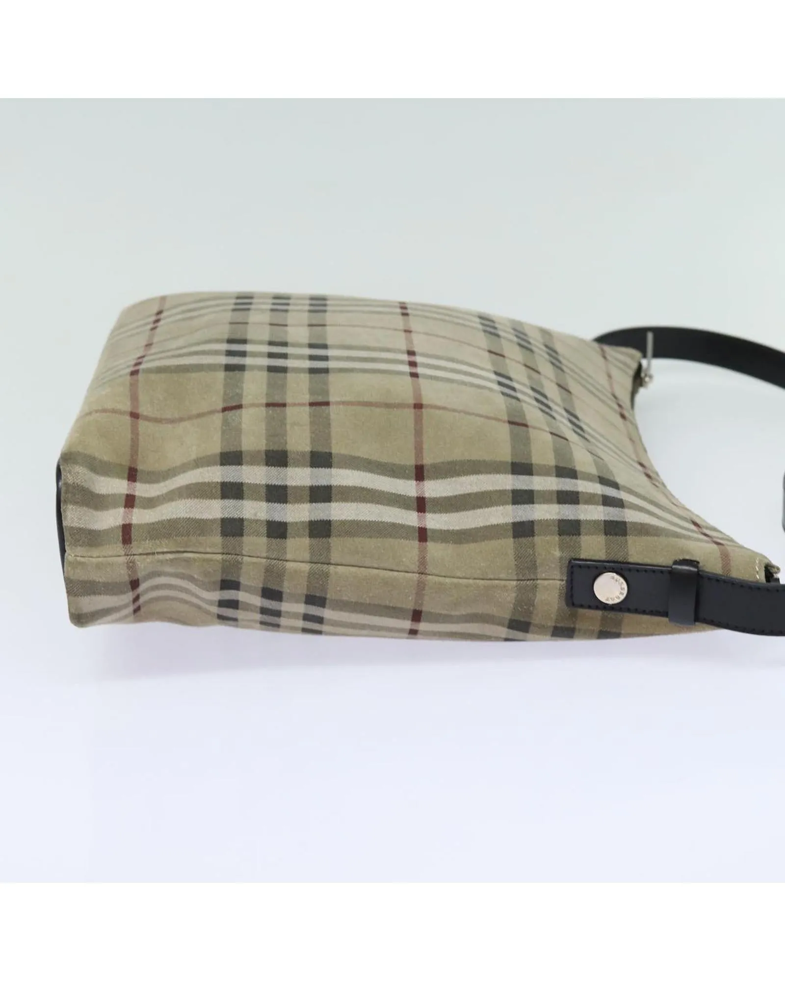 Nova Check Suede Shoulder Bag