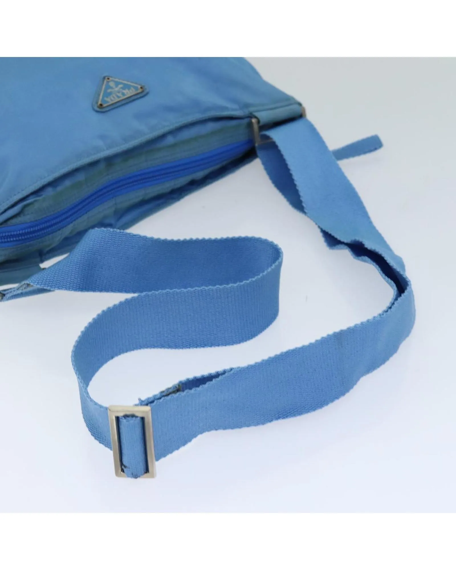 Nylon Shoulder Bag with Shoulder Drop and Multiple Compartments