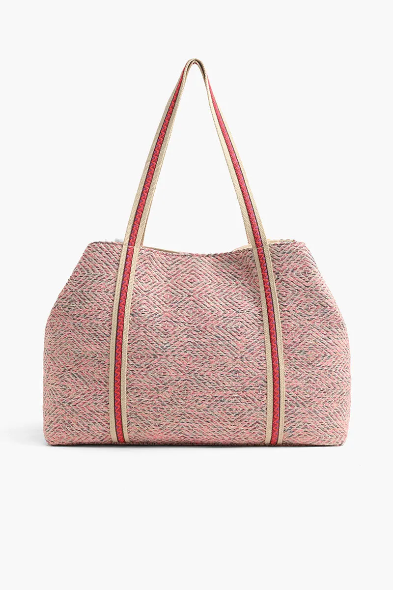 Orange to Mauve Ombre Embellished Tote