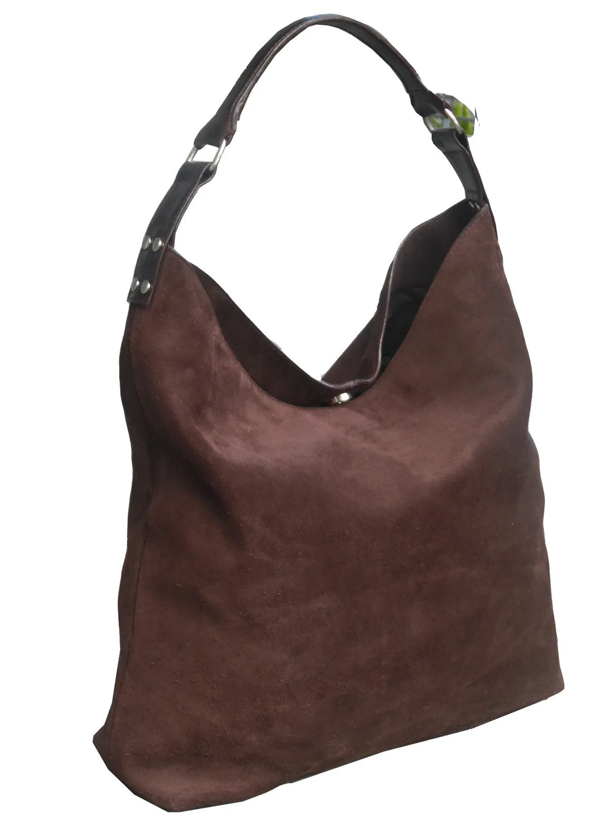 Pancho Hobo Bag In Suede Black or Chocolate