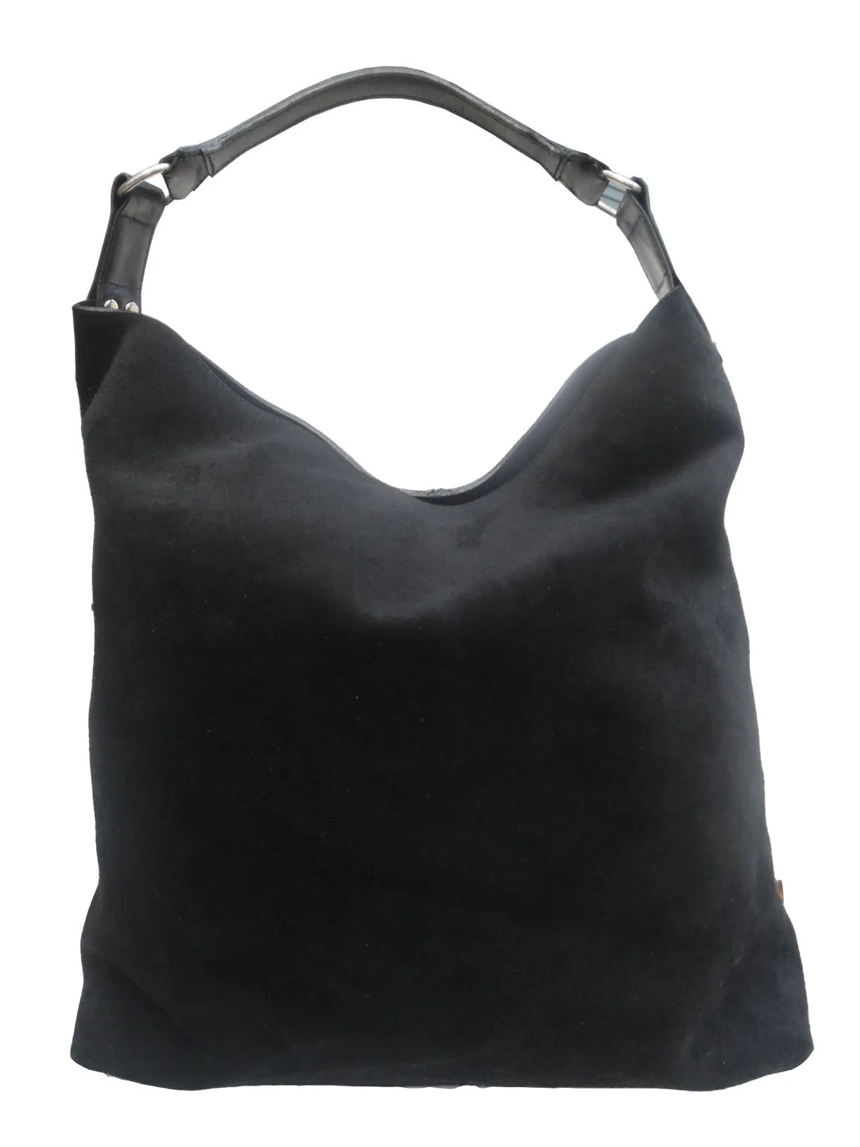 Pancho Hobo Bag In Suede Black or Chocolate