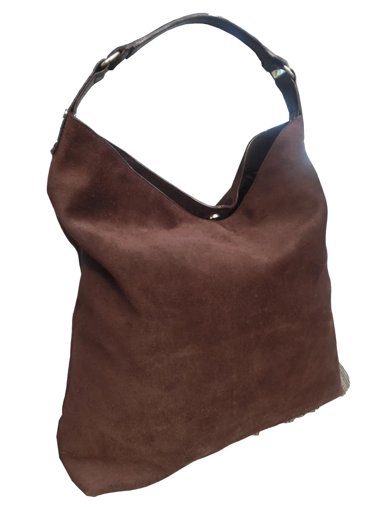 Pancho Hobo Bag In Suede Black or Chocolate