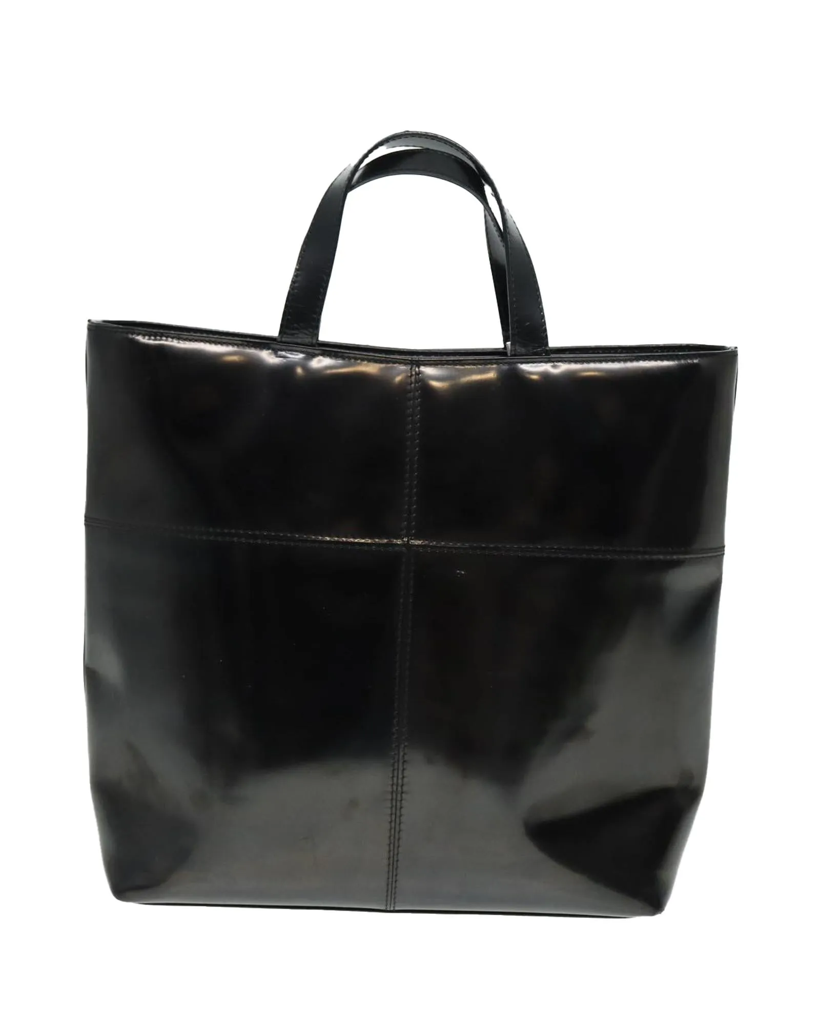 Patent Leather Hand Bag with Handle Drop