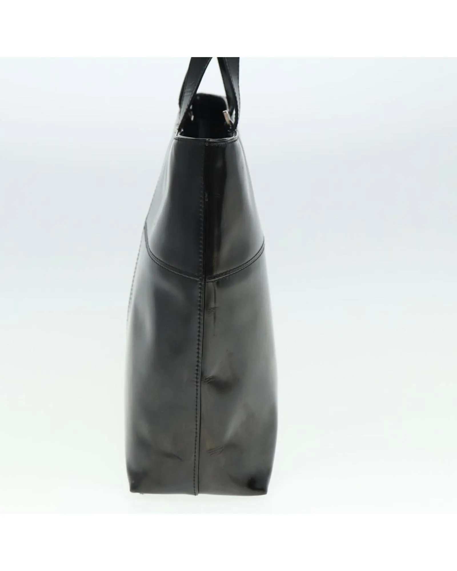 Patent Leather Hand Bag with Handle Drop