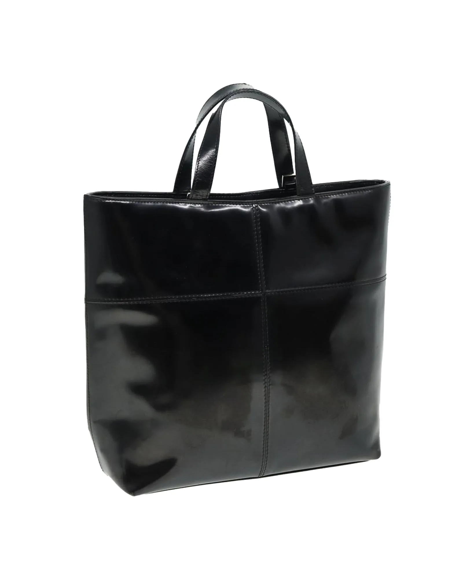 Patent Leather Hand Bag with Handle Drop