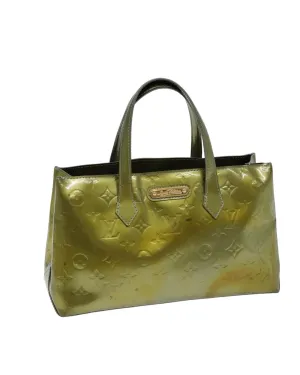 Patent Leather Hand Bag with Surface Frubbing and Peeling