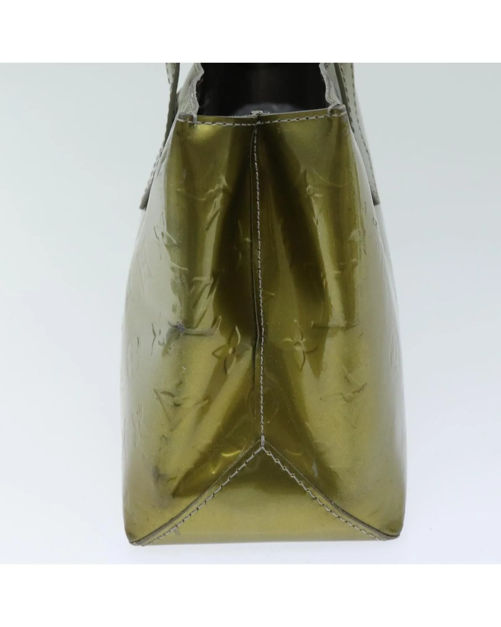 Patent Leather Hand Bag with Surface Frubbing and Peeling