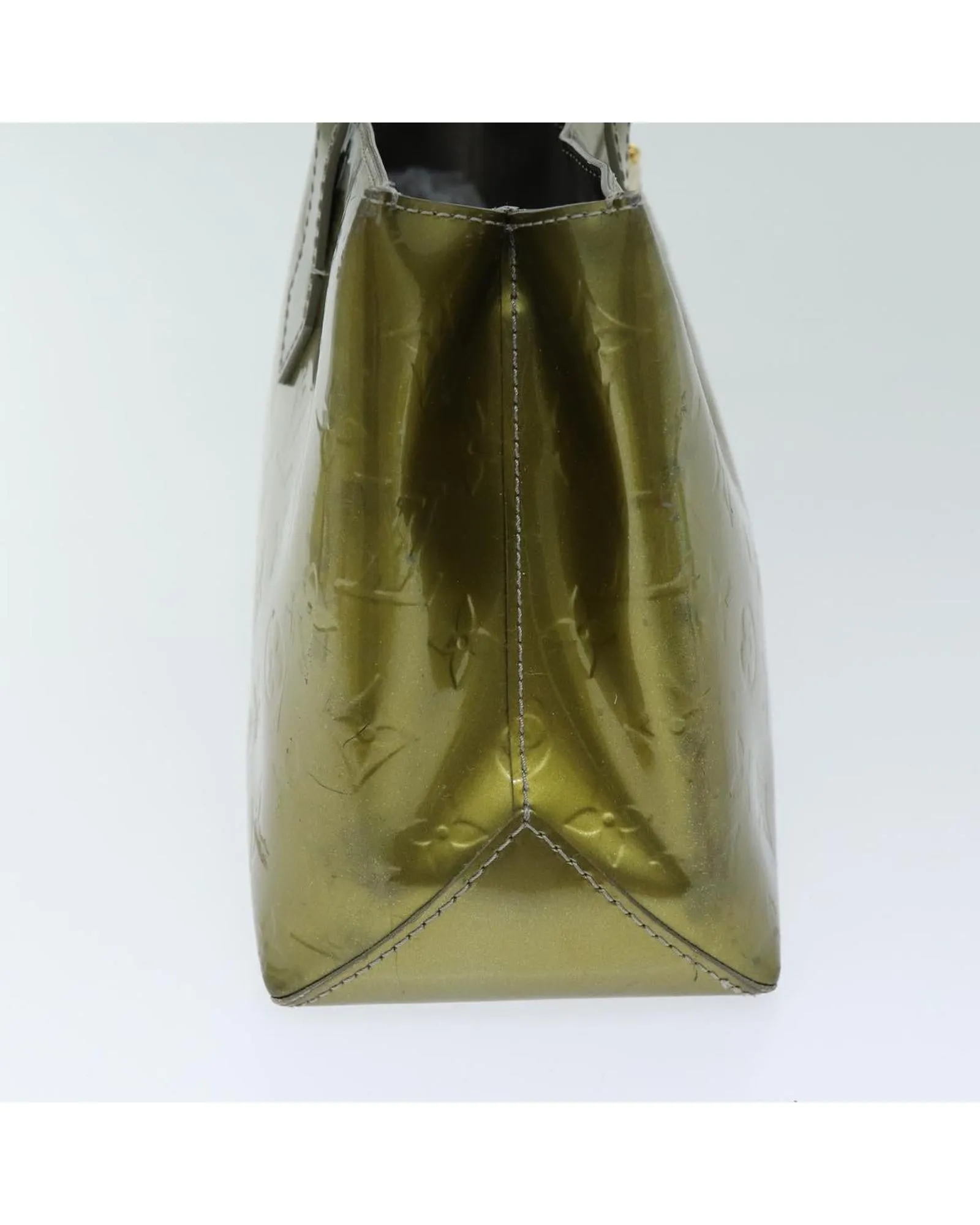 Patent Leather Hand Bag with Surface Frubbing and Peeling