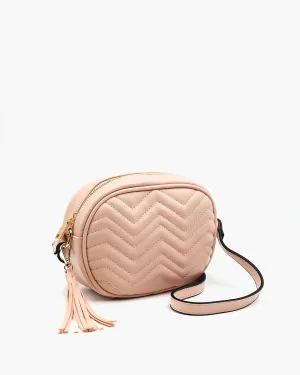 Quilted Shoulder Bag with Tassel