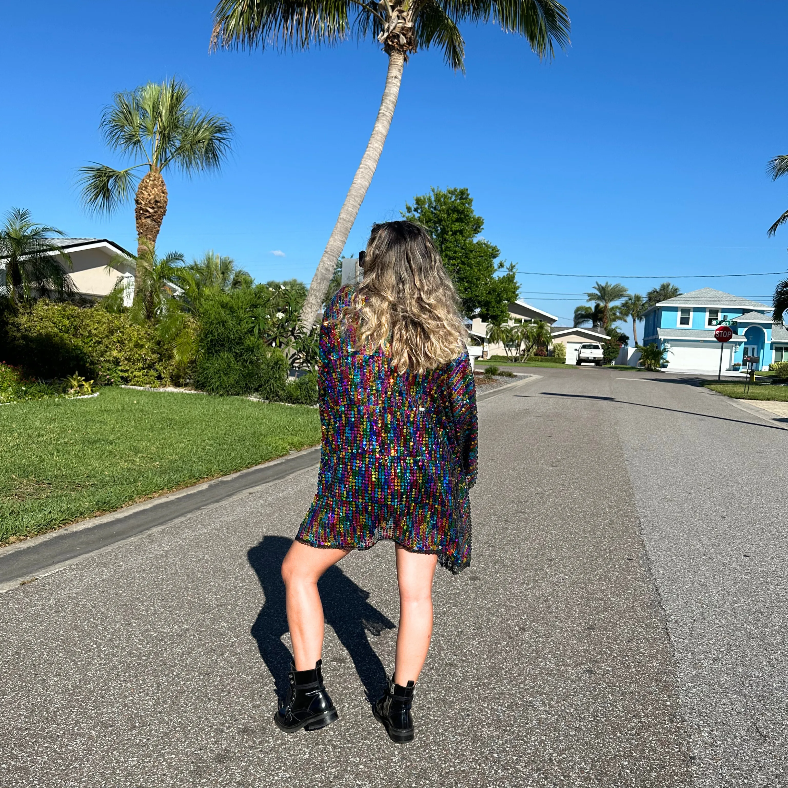 Rainbow Sequin Kimono