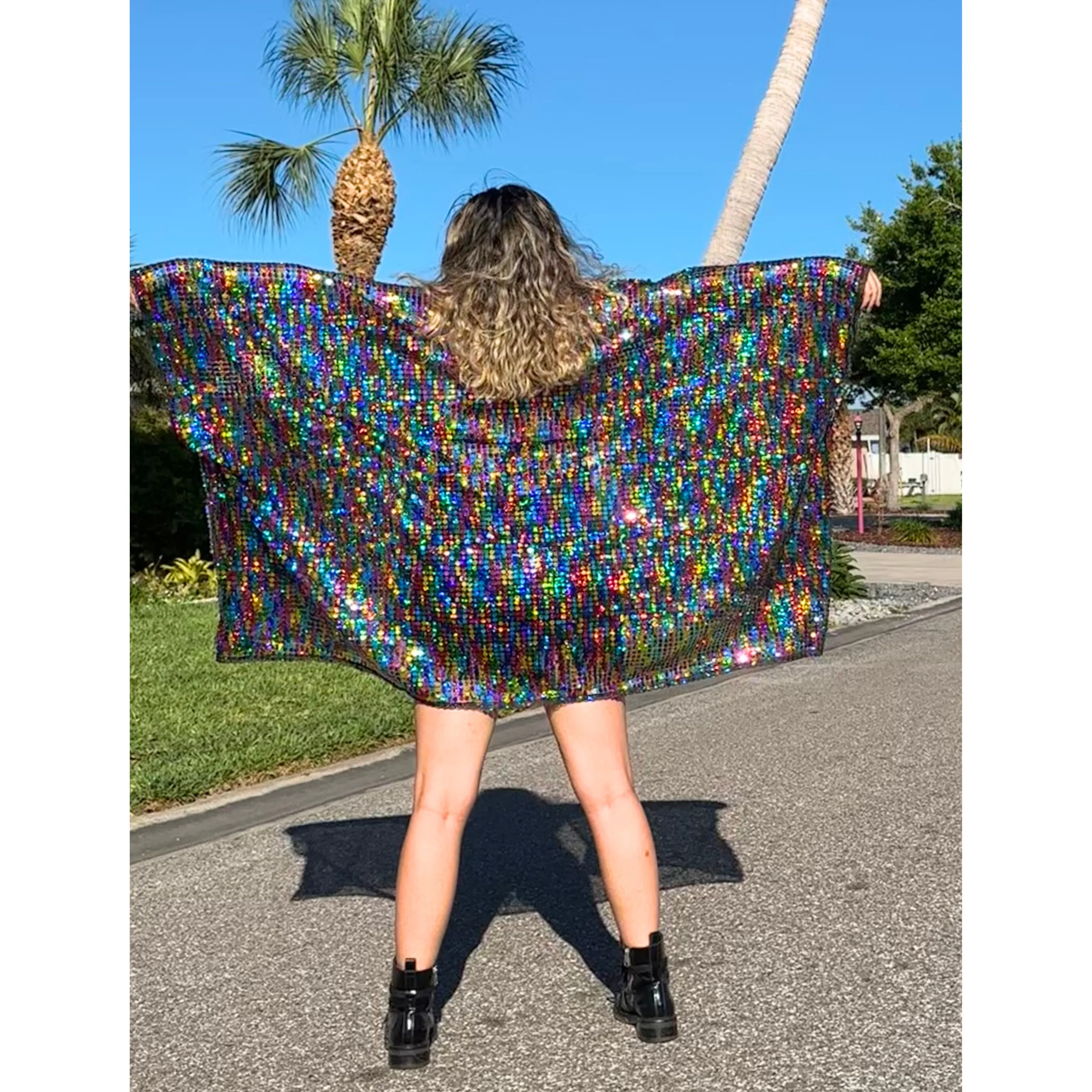 Rainbow Sequin Kimono