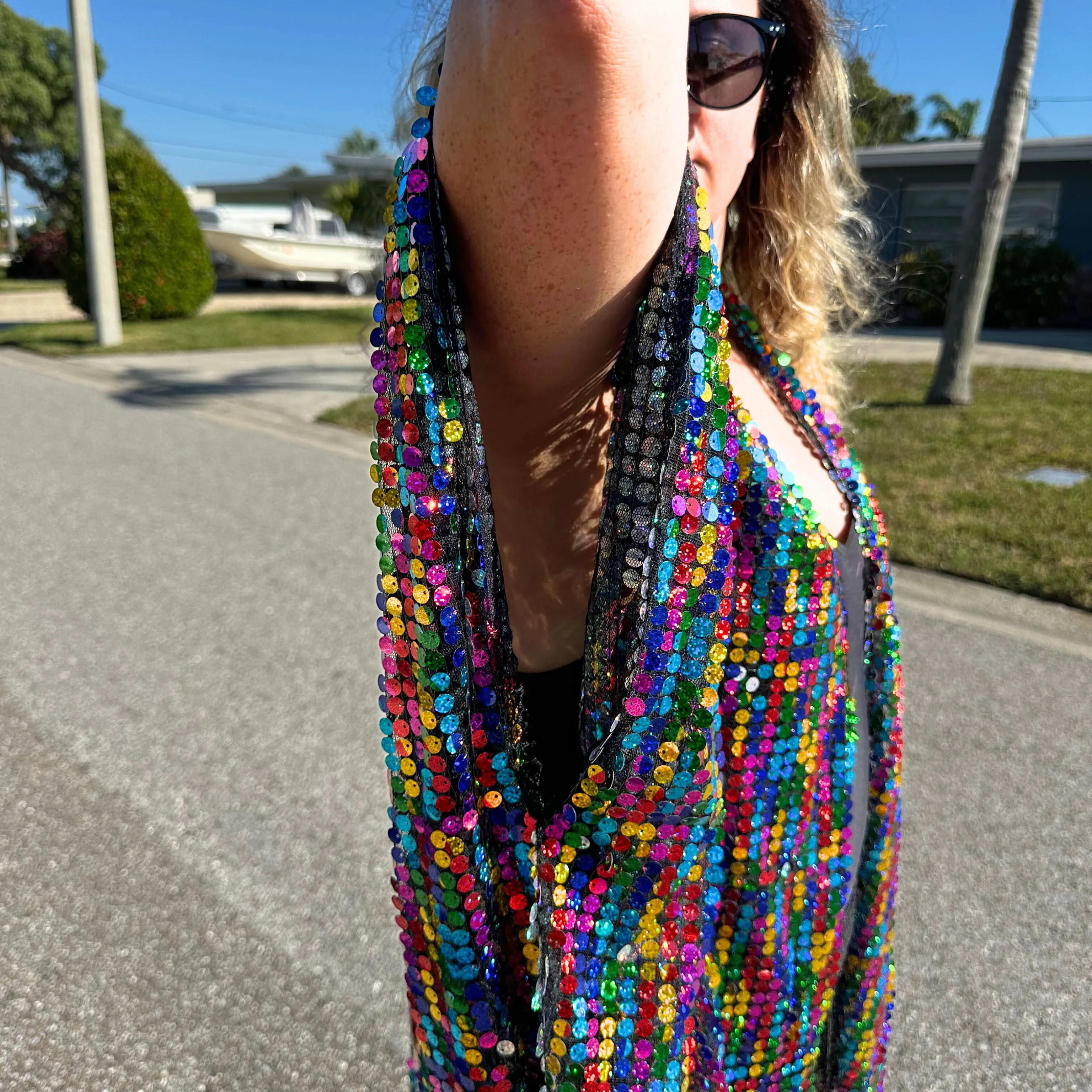 Rainbow Sequin Kimono