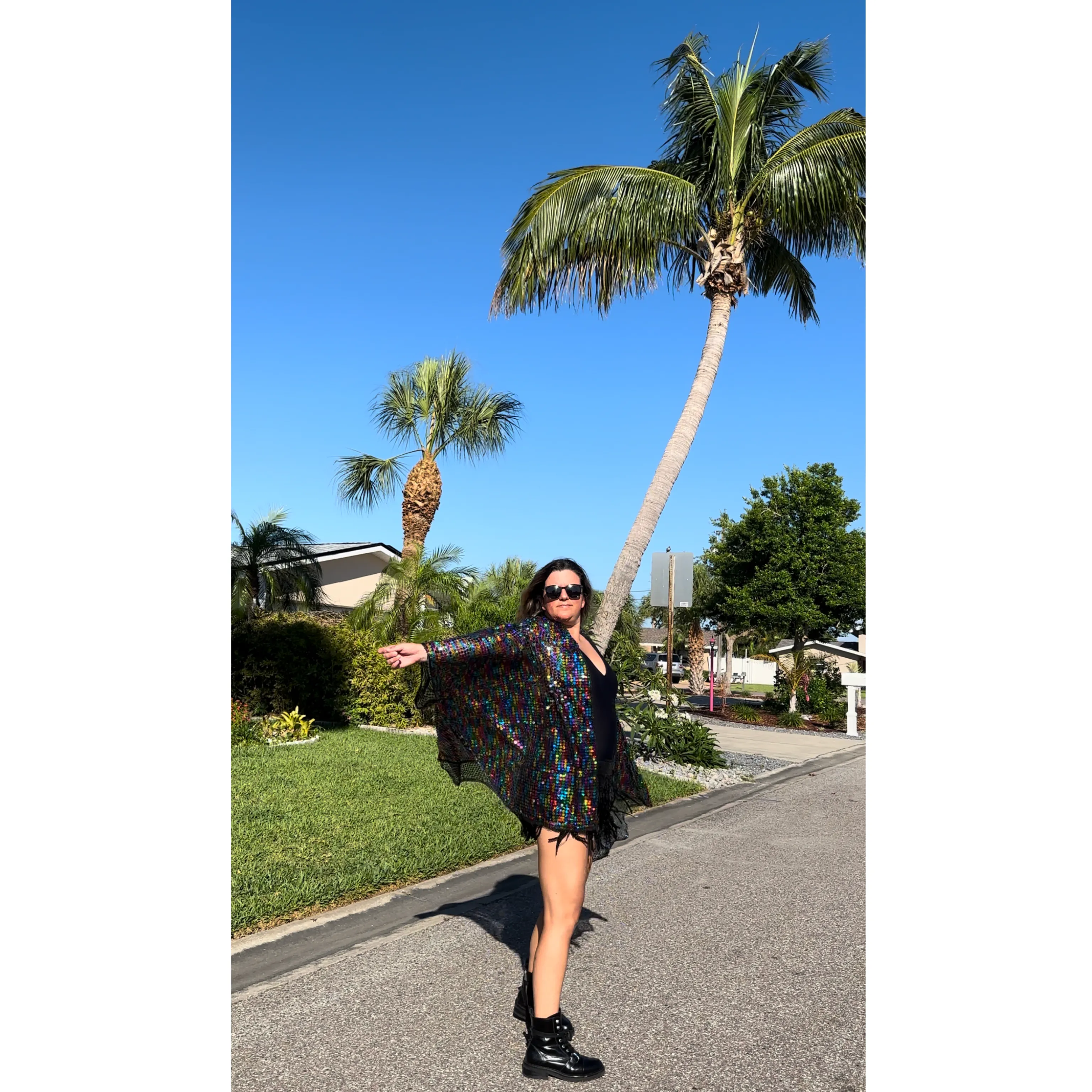 Rainbow Sequin Kimono