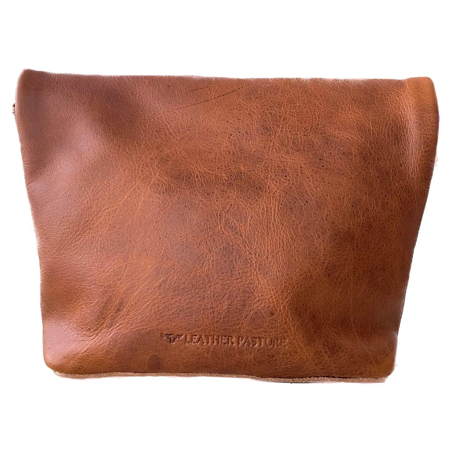 Roll-Top Leather Clutch