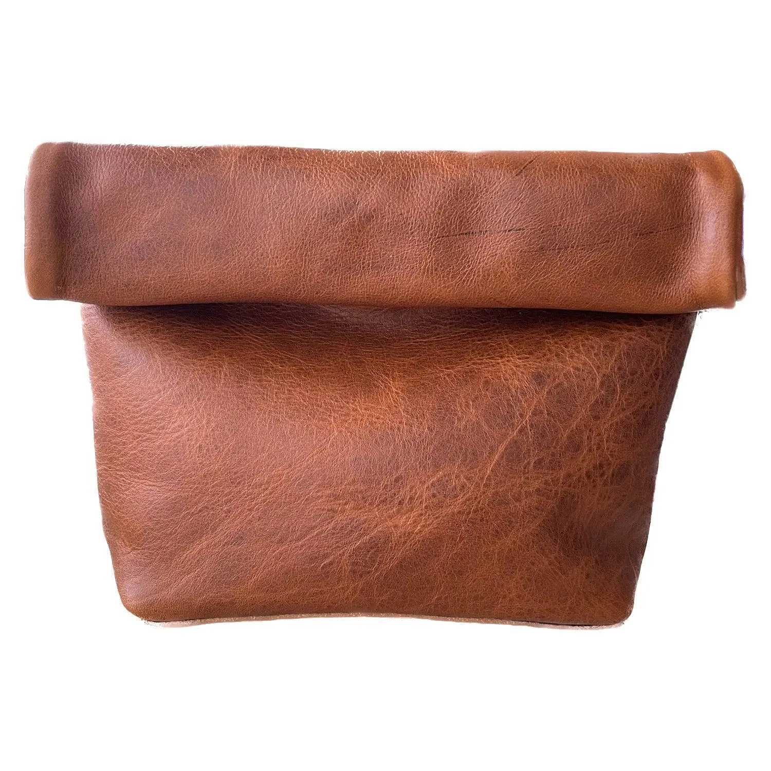 Roll-Top Leather Clutch