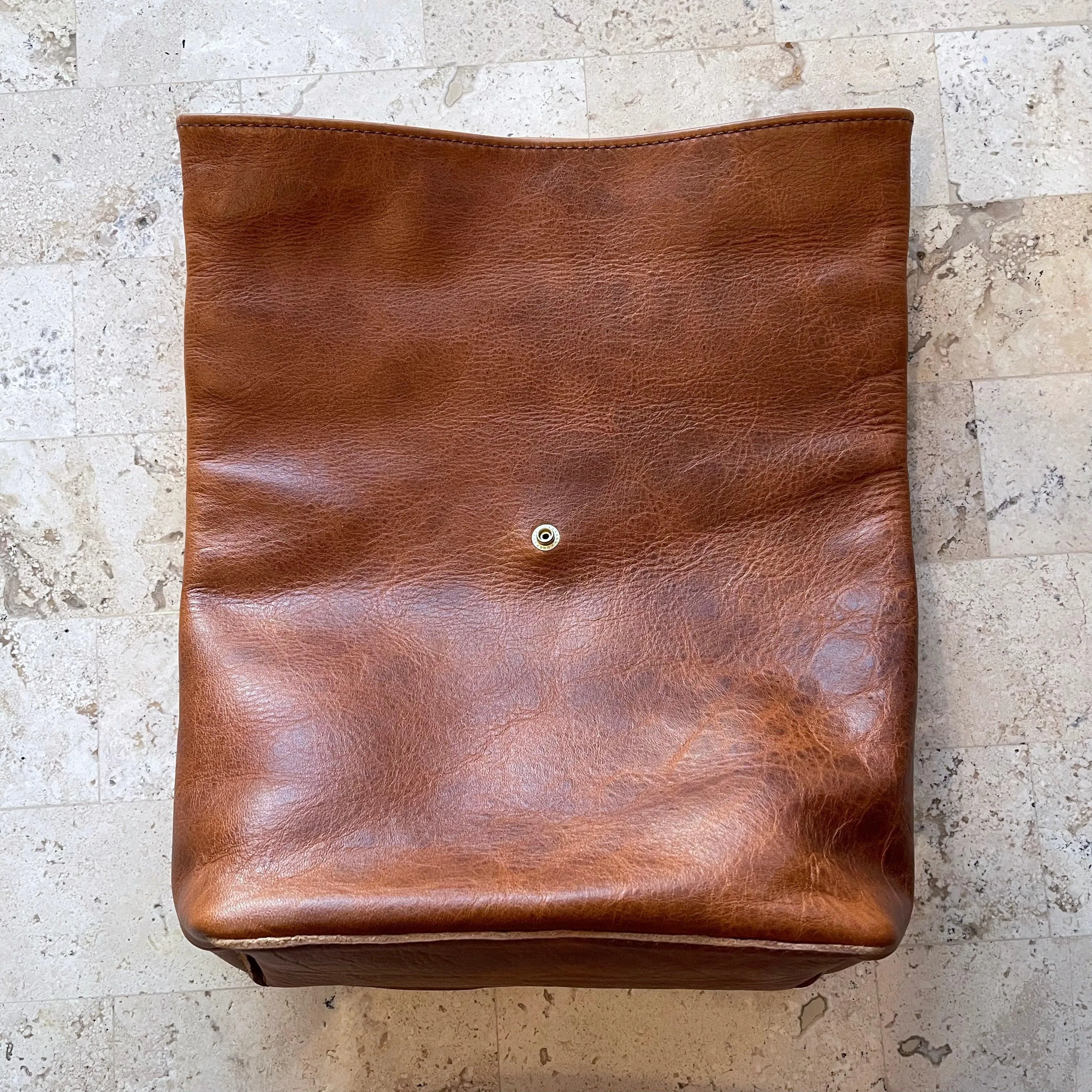 Roll-Top Leather Clutch