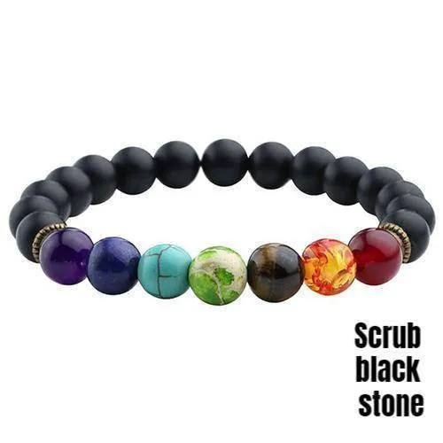 Sale! Chakra Handmade Leather Wrap Natural Stone Mix Bracelet