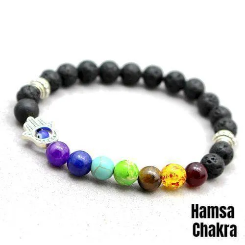 Sale! Chakra Handmade Leather Wrap Natural Stone Mix Bracelet