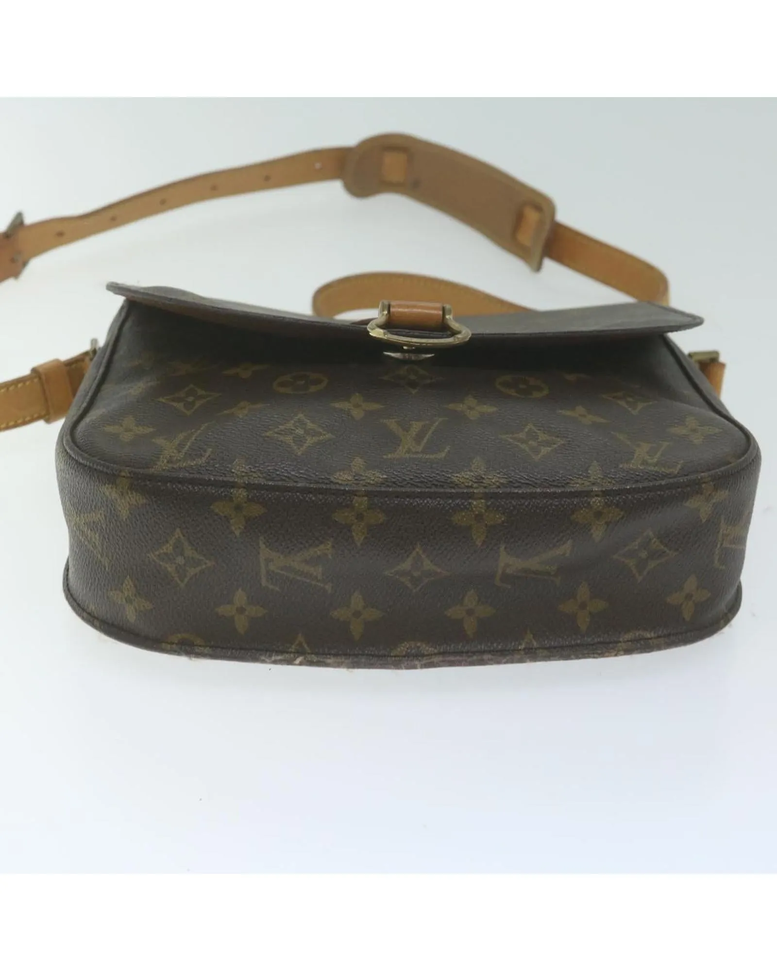 Shoulder Bag in Monogram Canvas with Adjustable Strap and Multiple Compartments