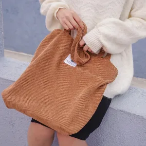 Simple INS Corduroy Shopping Tote Bag