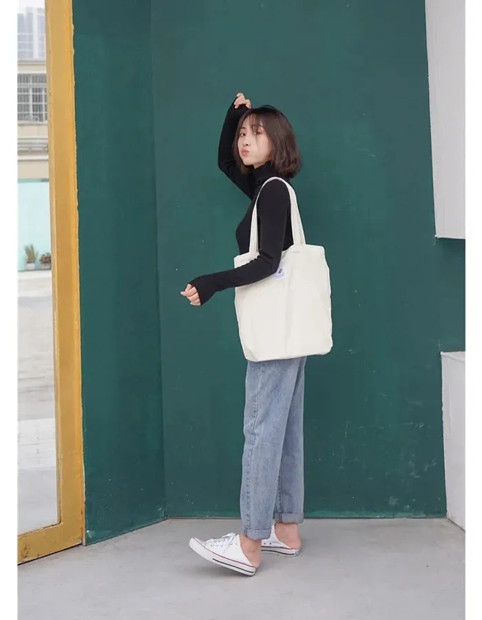 Simple INS Corduroy Shopping Tote Bag