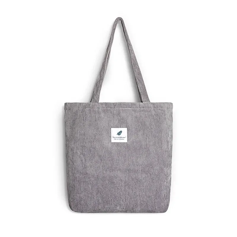 Simple INS Corduroy Shopping Tote Bag