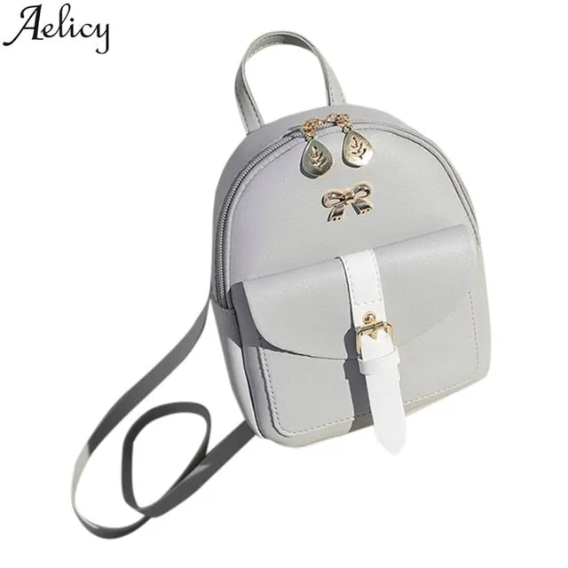 Students Small Backpack Letter Purse Mobile Phone