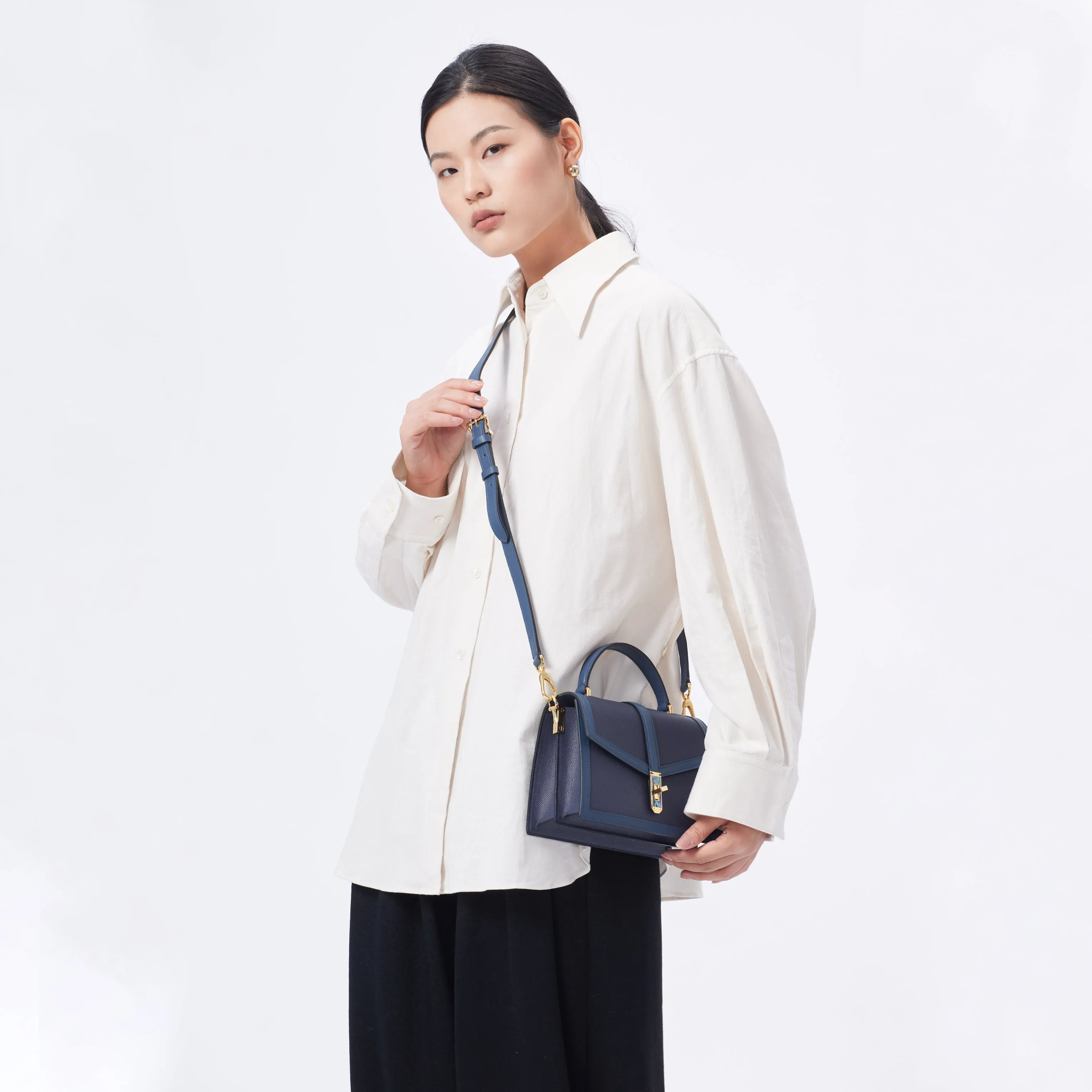 TIANQINGJI Handmade Genuine Leather Organ Crossbody Bag