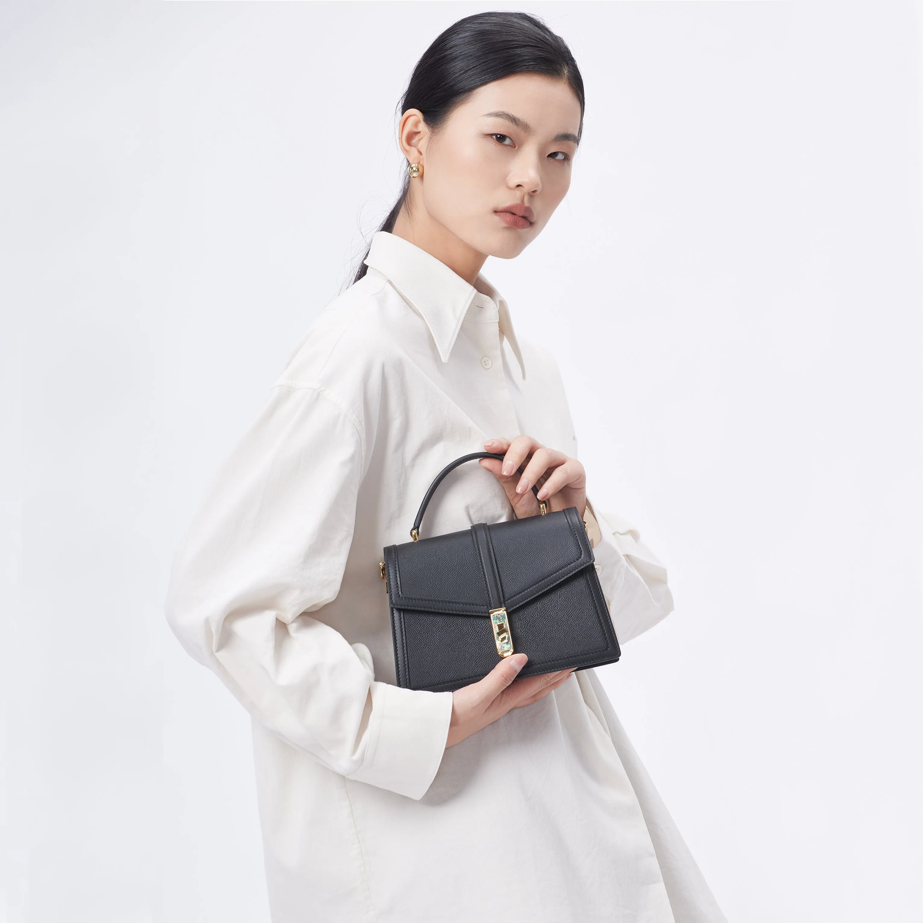 TIANQINGJI Handmade Genuine Leather Organ Crossbody Bag