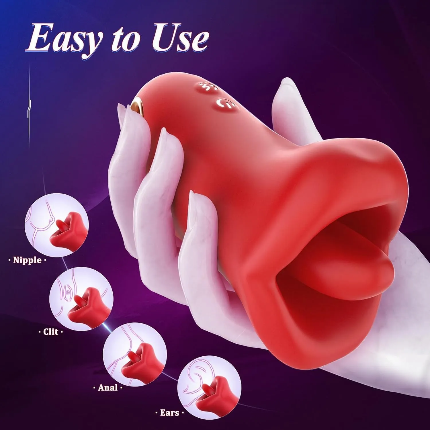 Tongue Licking Oral Sex Toys - Big Mounth Handheld Sucking Women Vibrator