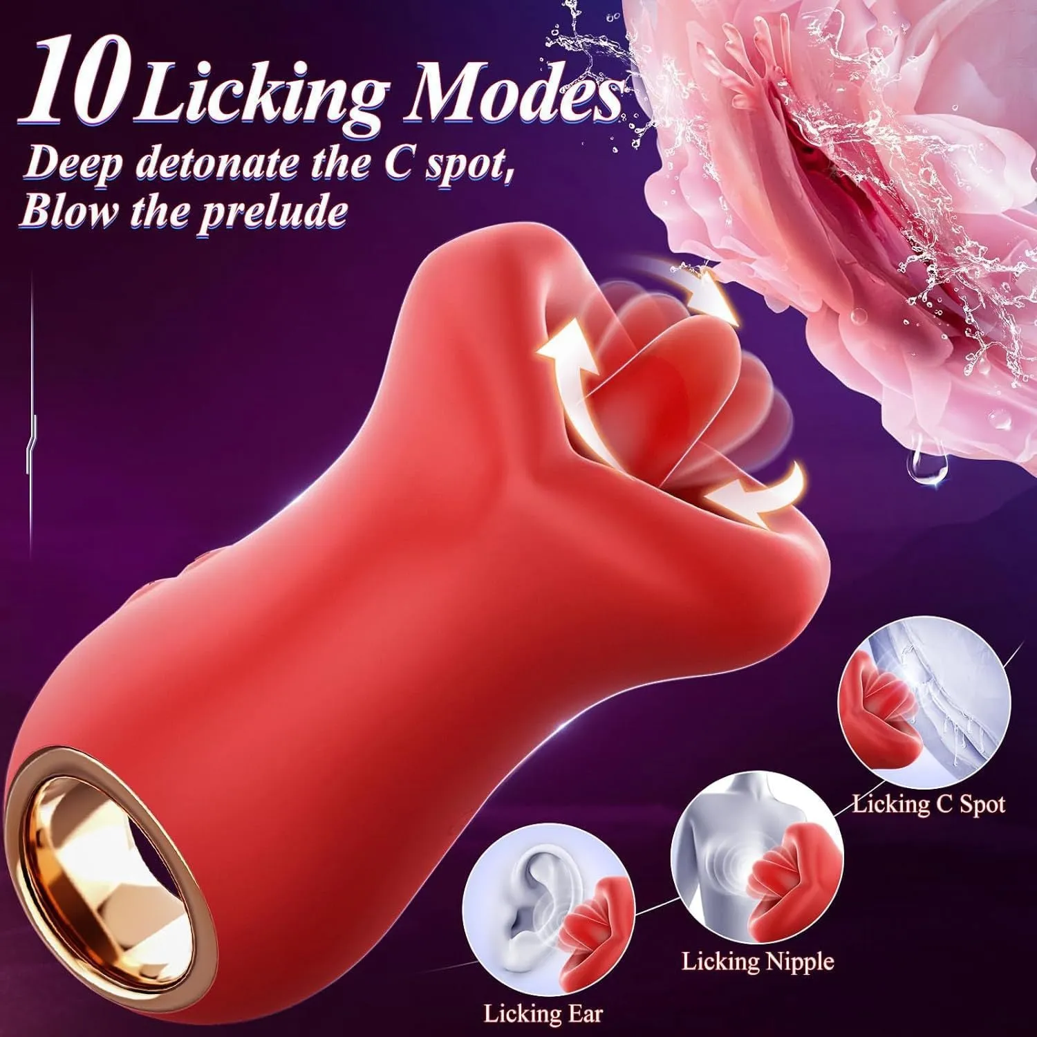 Tongue Licking Oral Sex Toys - Big Mounth Handheld Sucking Women Vibrator