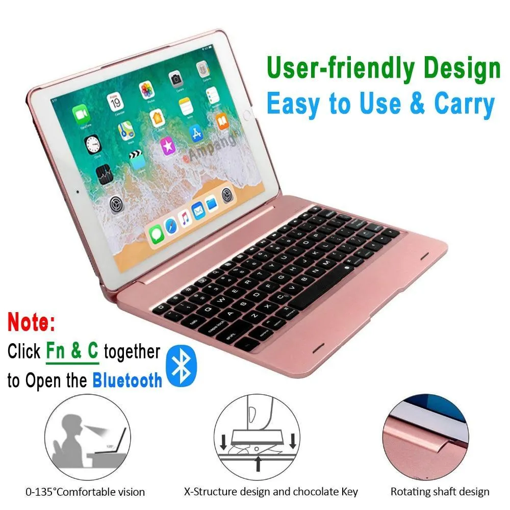 Top Flip Cover for Apple New iPad 9.7 2017 2018 5th 6th Generation Wireless Bluetooth Keyboard Case for iPad Air 1 2 5 6 Pro 9.7