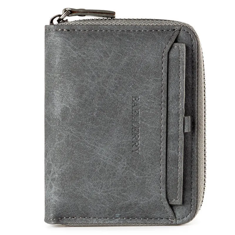 Wallet Vertical Zipper Retro Youth Small Wallet