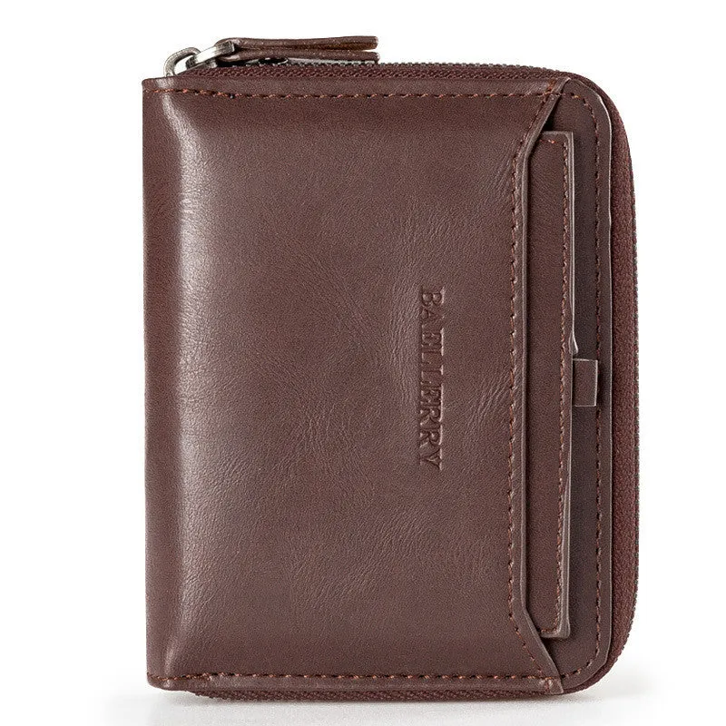 Wallet Vertical Zipper Retro Youth Small Wallet