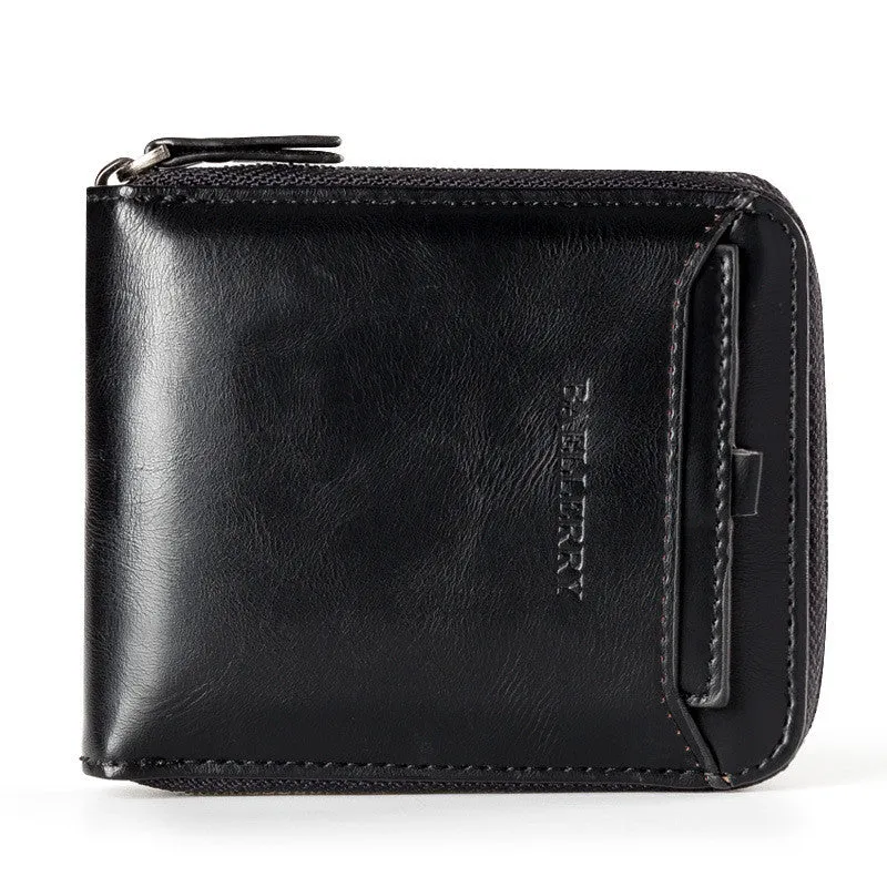 Wallet Vertical Zipper Retro Youth Small Wallet