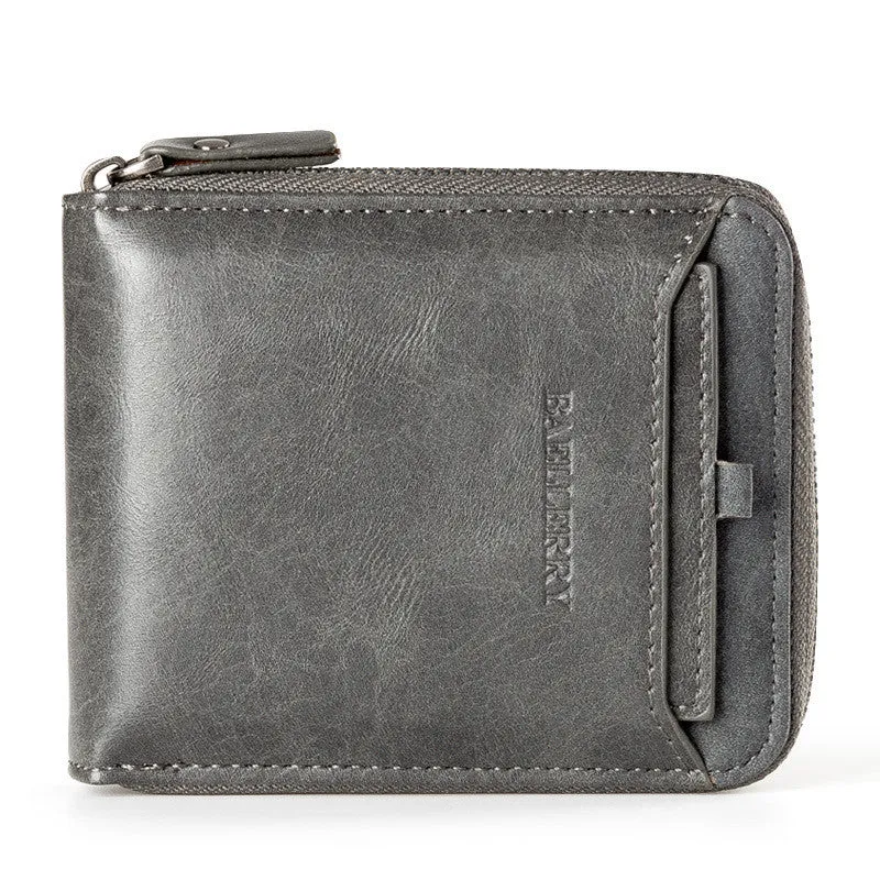 Wallet Vertical Zipper Retro Youth Small Wallet