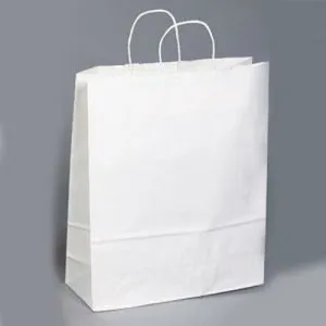 White Kraft Shopping Bags. - 16.00" x 6.00" x 19.00"