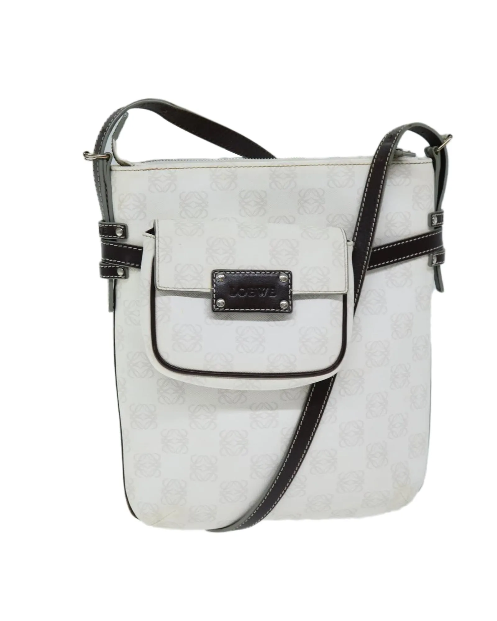 White PVC Anagram Shoulder Bag with Pouch by LOEWE