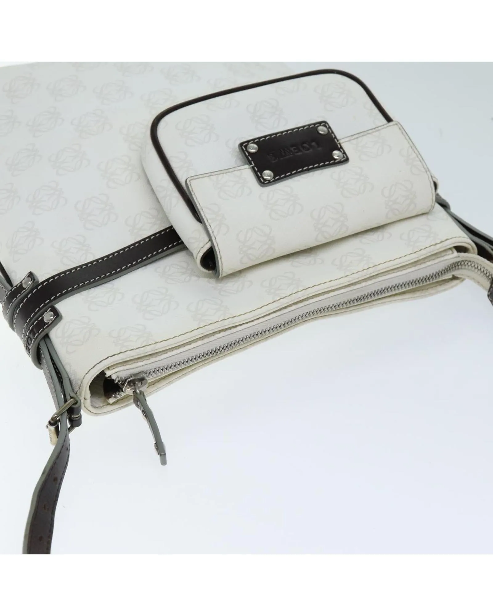 White PVC Anagram Shoulder Bag with Pouch by LOEWE