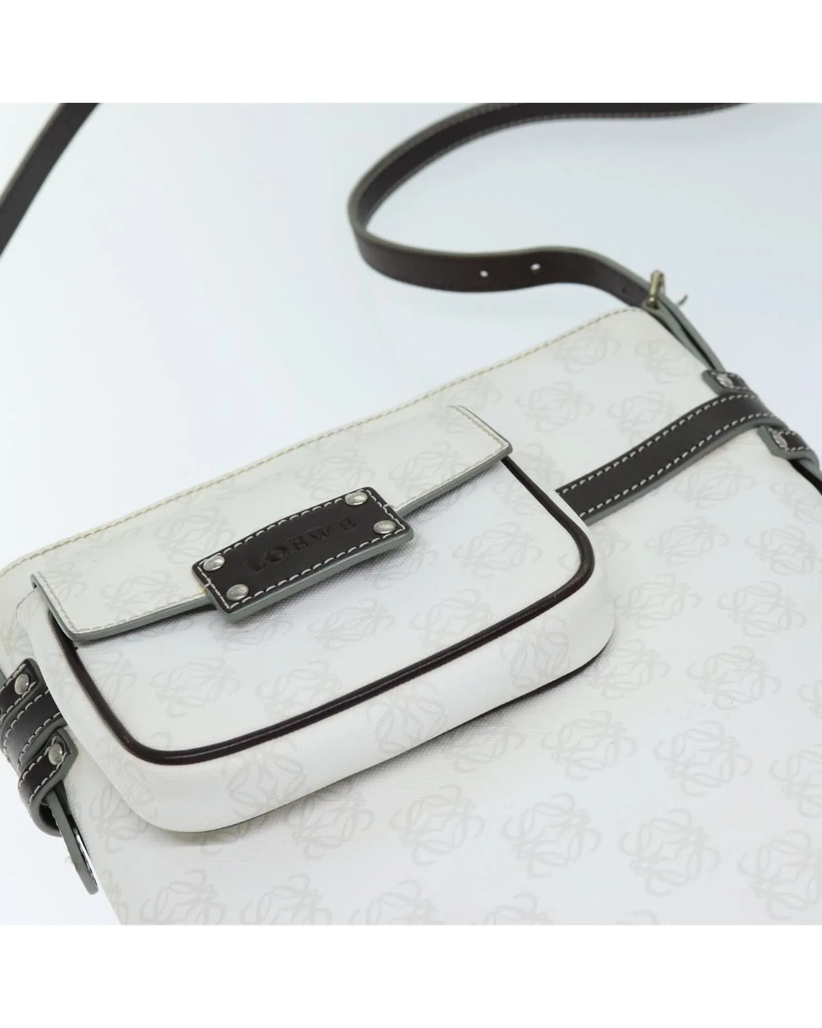 White PVC Anagram Shoulder Bag with Pouch by LOEWE