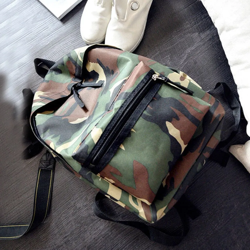 women camouflage backpack green