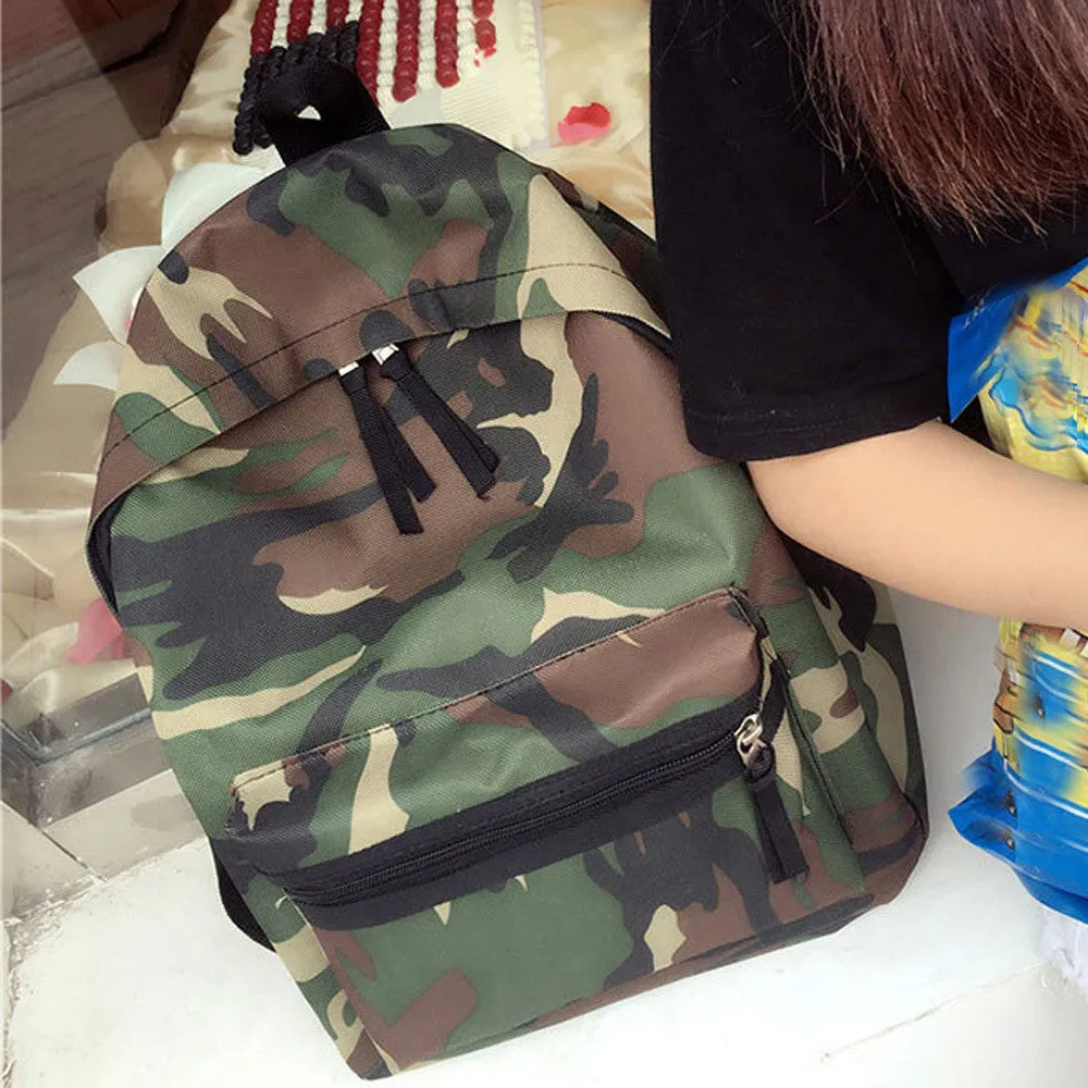 women camouflage backpack green