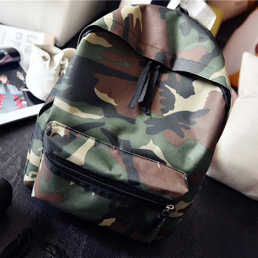 women camouflage backpack green