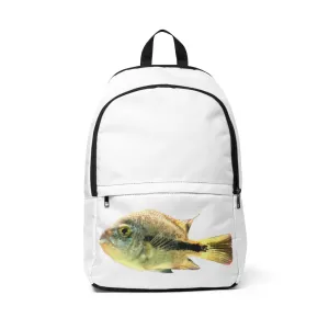 Yellow and Black Fish Unisex Fabric Backpack