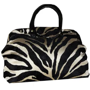 Zebra Chenille Handbag Tapestry Carpet Bag